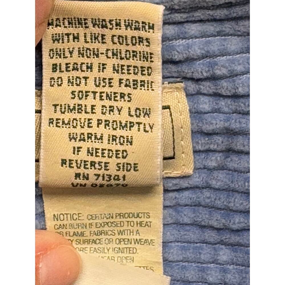 L.L. Bean Corduroy Shacket Sky Blue Wide Wale Button Up 100% Cotton Women’s 1X - Picture 4 of 5